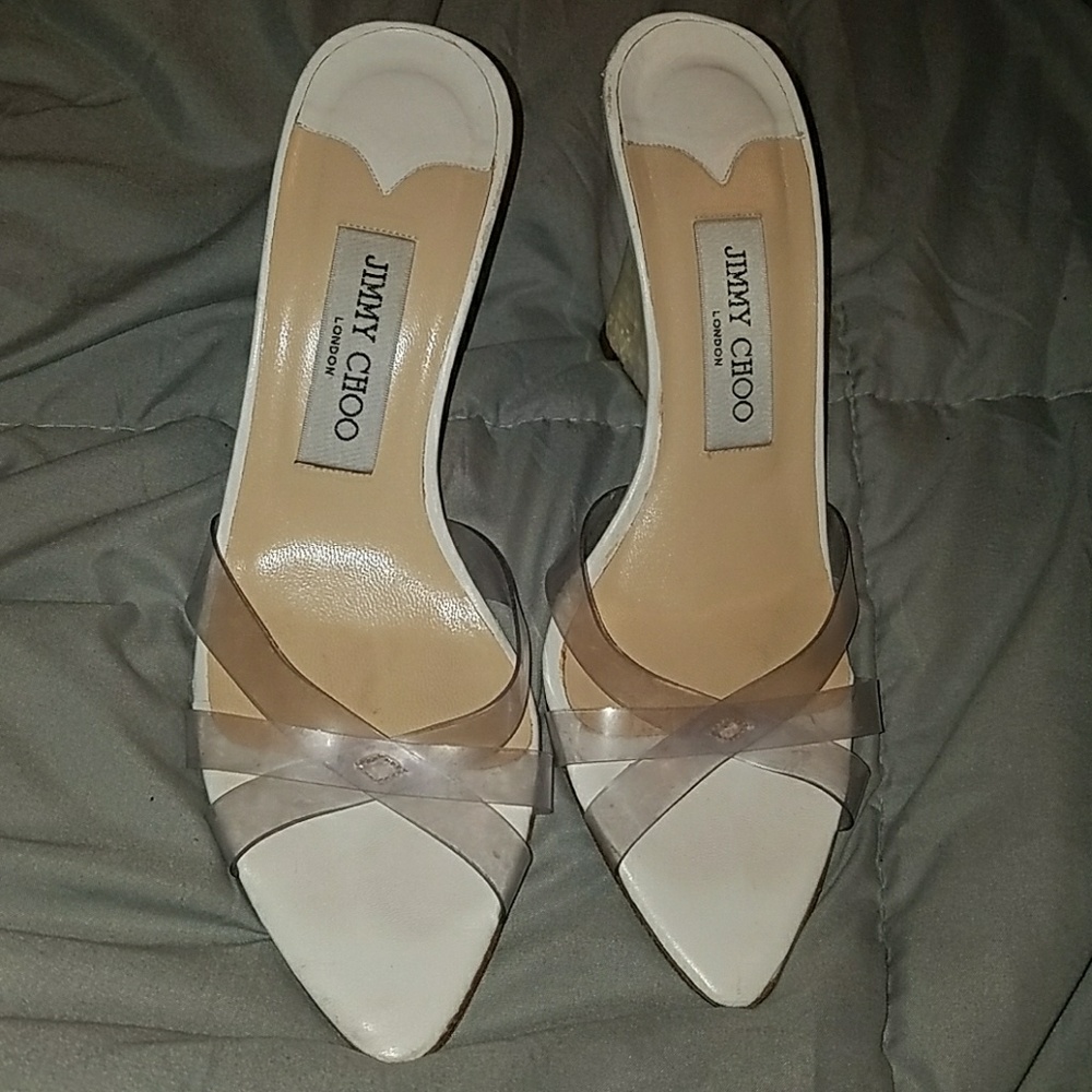 Jimmy Cho open toe wedges size 37 1/2